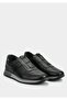 Black Leather Men's Sneakers - 2