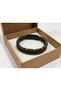 Elvardo Moss Khaki Brown Leather Men's Bracelet - Double Row Braided Design - 2