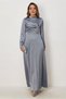 Draped Detail Satin Dress 46803 - 2