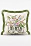 Flower Bouquet in Glass Jar Patterned Magnolia Themed Fringed Throw Pillow Cover