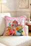 Florence Cathedral and Flower Vase Pattern Watercolor Fringe Throw Pillow Cover - 2