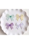 Embroidered Bow Set of 4 Clips for Hairless Babies