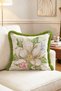 Large Magnolia Flower Patterned Spring Themed Decorative Fringed Throw Pillow Cover - 2