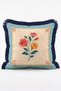 Pastel Framed Vintage Spring Flowers Pattern Decorative Fringed Throw Pillow Cover