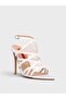 Women's Summer 11cm Thin Open Heeled Shoes - 574 1586 - White Glitter Satin - 2