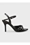 Women's summer 11cm thin open heel shoes - 574 1123 - black patent leather