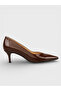 Women's Summer 5cm Thin Closed Heel Shoes - 494 0754 - Brown Patent Leather