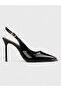 Women's Summer 11cm Thin Open Heeled Shoes - 230 3164 - Black Patent Leather