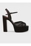 Women's summer 15cm thin open heeled shoe - 574 3183 - black satin