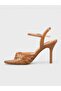 Women's Summer 11cm Thin Open Heeled Shoes - 574 1123 - Capuccino Patent Leather - 3