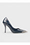 Women's Summer 11cm Thin Closed Heel Shoes - 574 0634 - Navy Blue Matte Opening