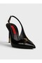 Women's summer open heel shoes - 574 90104 - black patent leather - 5