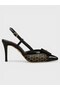 Women's Summer 9cm Thin Open Heeled Shoes - 602 8641 - Black Patent Leather-Black Mesh