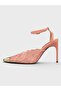 Women's Summer 11cm Thin Open Heeled Shoes - 574 0124 - Pink Lace - 3