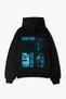 Oversize Black Hooded Supra Sweatshirt Unisex – 3 Thread Raster Sweatshirt - 2