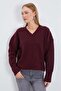Basic V-Neck Oversize Knitwear Sweater - 3