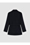 Lcw Modest Navy Blue Belted Women's Blazer Jacket - 2