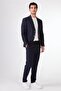 Men's Slim Fit Mono Collar Navy Blue Jacket - 2