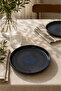 Porcelain Cake Plate 21 cm Black with Gold Detail Decorative Serving and Presentation Plate - 8