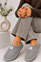 Lora Women's Suede Textured Fur Lined Embroidery Detailed Warm Soft Sole House Slippers Stc1335 - 6