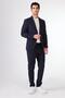 Men's Slim Fit Mono Collar Navy Blue Jacket - 4