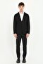 Men's Slim Fit Mono Collar Black Jacket