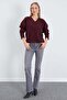 Basic V-Neck Oversize Knitwear Sweater - 6