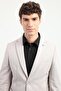 Men's Slim Fit Mono Collar Beige Jacket - 3