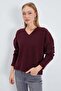 Basic V-Neck Oversize Knitwear Sweater - 4