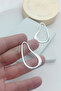 Wavy Big Drop Silver Color Women's Earrings (5cm) - 2