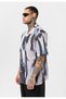 Patterned Ribbed Oversize Shirt - 3