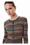 Openwork Knitted Blue-Green Color Gradient Cardigan - 4