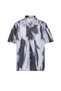 Patterned Ribbed Oversize Shirt