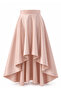 Women's Powder Matte Satin High Low Asymmetrical Long Evening Dress Skirt - 3