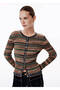 Openwork Knitted Blue-Green Color Gradient Cardigan - 2