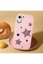 حافظة من السيليكون باللون الوردي متوافقة مع هاتف iPhone XR بنمط النجوم ونمط الفهد ومضادة للصدمات وحماية للكاميرا - 2