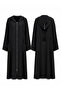 Linen Cap with Hood and Front Zipper 803 Black - 2