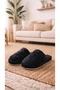 Women's Black Closed 3-Stripes House Slippers 3 cm Byndkap3C - 7
