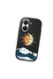 Poco X7 Pro Compatible Retro Style Sun Moon Sea Wave Pattern Shock-Absorbing Black Silicone Case with Camera Protection - 3