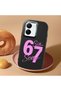 Vivo Y36 4G/5G Compatible Black Silicone Case with Number Six Seven Written Pattern, Shock Absorbing Camera Protection - 2