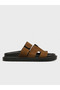 Women's summer flat slippers - 230 3186 - khaki suede