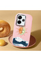 Poco M6 4g Compatible Retro Style Sun Moon Sea Wave Pattern Shock Absorbing Camera Protected Pink Silicone Case - 2