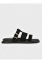 Women's summer flat slippers - 230 3177 - black suede
