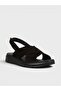 Women's Summer Flat Sandals - 575 310-26 - Black Suede - 2