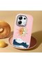 حافظة سيليكون وردية اللون متوافقة مع هاتف Redmi Note 13 4G بتصميم ريترو ونمط موجة البحر الشمسية ونمط ممتص للصدمات لحماية الكاميرا - 3