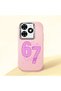 Tecno Spark 20/20C Compatible Number Six Seven Written Pattern Shock Absorbing Camera Protected Pink Silicone Case