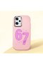 Poco X5 Pro 5g Compatible Number Six Seven Written Pattern Shock Absorbing Camera Protected Pink Silicone Case
