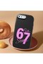 iPhone 7 Plus/8 Plus Compatible Black Silicone Case with the Number Six Seven Written Pattern and Shock Absorbing Camera Protection - 2