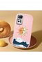 Redmi Note 12 Pro 4g Compatible Retro Style Sun Moon Sea Wave Pattern Shock Absorbing Camera Protected Pink Silicone Case - 2