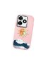 Infinix Smart 8/8 Pro Compatible Retro Style Sun Moon Sea Wave Pattern Shock Absorbing Camera Protected Pink Silicone Case - 3